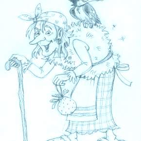 Раскраска Баба Яга