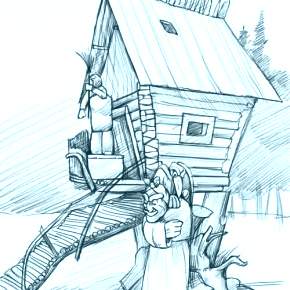 Раскраска Баба Яга