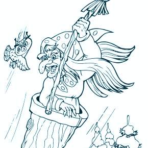 Раскраска Баба Яга