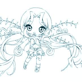 Раскраска Чиби Раскраска Чиби