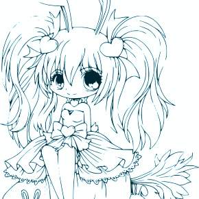 Раскраска Чиби Раскраска Чиби