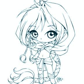 Раскраска Чиби Раскраска Чиби