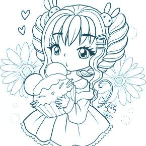 Раскраска Чиби Раскраска Чиби