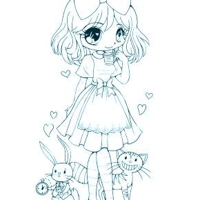 Раскраска Чиби Раскраска Чиби