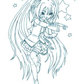 Раскраска Чиби Раскраска Чиби