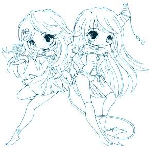 Раскраска Чиби Раскраска Чиби