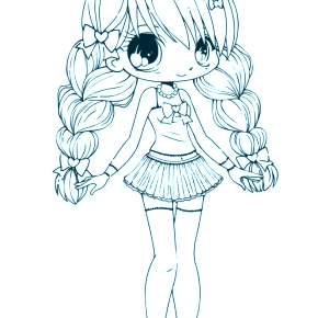 Раскраска Чиби Раскраска Чиби