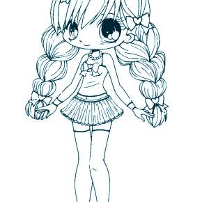 Раскраска Чиби Раскраска Чиби