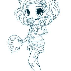 Раскраска Чиби Раскраска Чиби