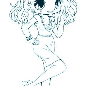 Раскраска Чиби Раскраска Чиби