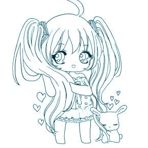 Раскраска Чиби Раскраска Чиби