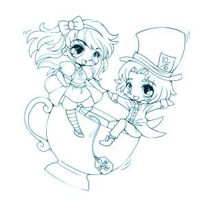 Раскраска Чиби Раскраска Чиби