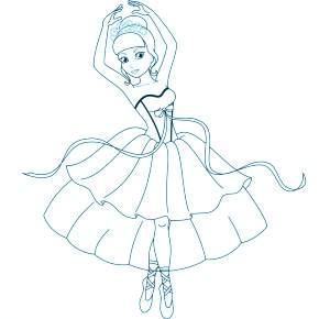 Раскраска Балерина Раскраска Балерина