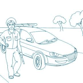 Раскраска Полицейский