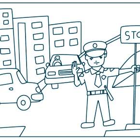 Раскраска Полицейский