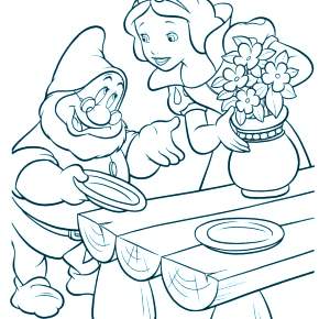 Раскраска Белоснежка