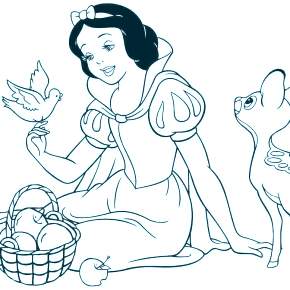Раскраска Белоснежка