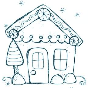 Раскраска Новогодний пряничный домик Раскраска Новогодний пряничный домик
