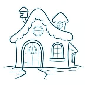 Раскраска Новогодний пряничный домик Раскраска Новогодний пряничный домик