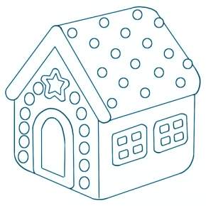Раскраска Новогодний пряничный домик Раскраска Новогодний пряничный домик