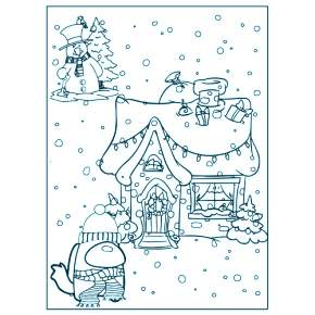 Раскраска Новогодний пряничный домик Раскраска Новогодний пряничный домик