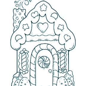 Раскраска Новогодний пряничный домик Раскраска Новогодний пряничный домик