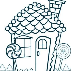 Раскраска Новогодний пряничный домик Раскраска Новогодний пряничный домик