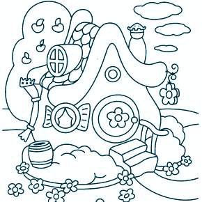 Раскраска Новогодний пряничный домик Раскраска Новогодний пряничный домик