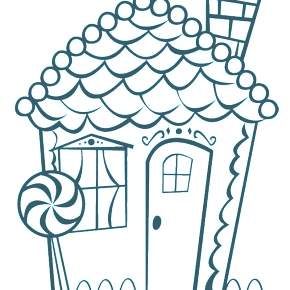Раскраска Новогодний пряничный домик Раскраска Новогодний пряничный домик