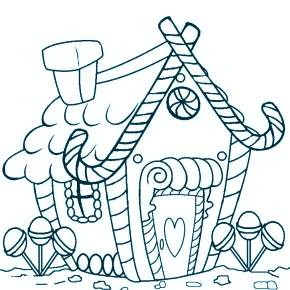 Раскраска Новогодний пряничный домик Раскраска Новогодний пряничный домик