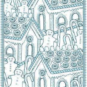 Раскраска Новогодний пряничный домик Раскраска Новогодний пряничный домик