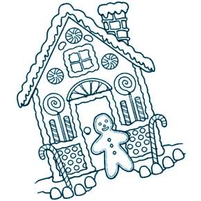 Раскраска Новогодний пряничный домик Раскраска Новогодний пряничный домик