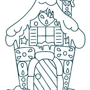 Раскраска Новогодний пряничный домик Раскраска Новогодний пряничный домик