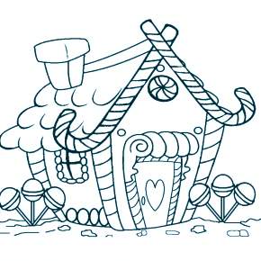 Раскраска Новогодний пряничный домик Раскраска Новогодний пряничный домик