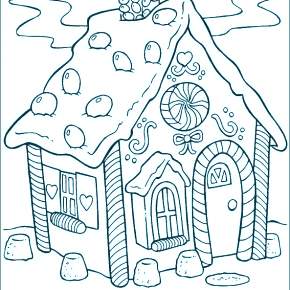 Раскраска Новогодний пряничный домик Раскраска Новогодний пряничный домик