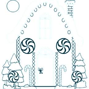 Раскраска Новогодний пряничный домик Раскраска Новогодний пряничный домик