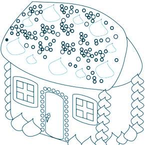 Раскраска Новогодний пряничный домик Раскраска Новогодний пряничный домик