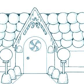 Раскраска Новогодний пряничный домик Раскраска Новогодний пряничный домик