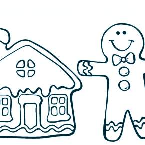 Раскраска Новогодний пряничный домик Раскраска Новогодний пряничный домик