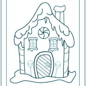 Раскраска Новогодний пряничный домик Раскраска Новогодний пряничный домик
