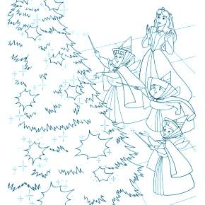 Раскраска Новогодний хоровод Раскраска Новогодний хоровод