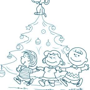 Раскраска Новогодний хоровод Раскраска Новогодний хоровод