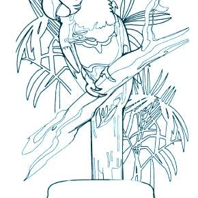 Раскраска попугаи