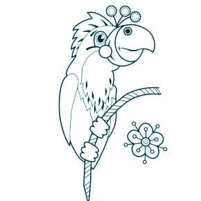 Раскраска попугаи