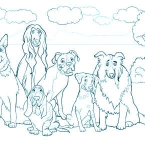 Раскраска Собаки