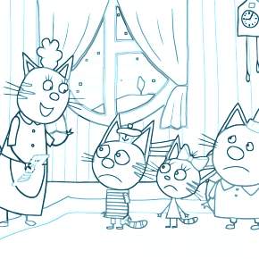 Раскраска Три кота