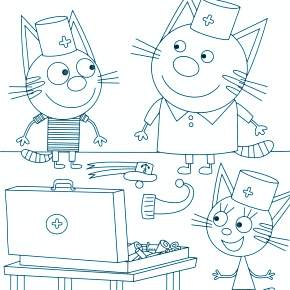 Раскраска Три кота