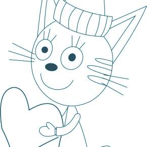 Раскраска Три кота