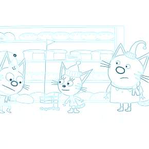 Раскраска Три кота