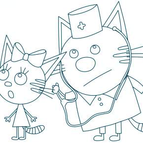 Раскраска Три кота